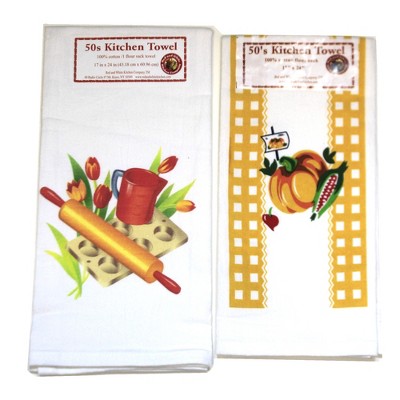 Decorative Towel 24.0" Spring Baking Or Fall Cooking 100% Cotton Pumpkin Tulip  -  Kitchen Towel