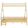 Okak Twin/Full House-Shaped Floor Canopy Beds with Stairs & Fence,Solid Wood Bed Frame for Kids,Teens,No Spring Box Needed - 4 of 4