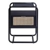 ORRD Modern Accent Table with Drawer, Black End Table with Tempered Glass Top & Rattan Shelf, Curved Metal Frame for Living Room - 4 of 4