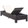 vidaXL Sunbed Black rattan, cream white cushion - 3 of 4