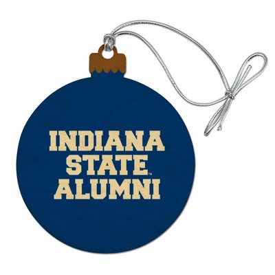 Indiana State University Alumni Wood Christmas Tree Holiday Ornament