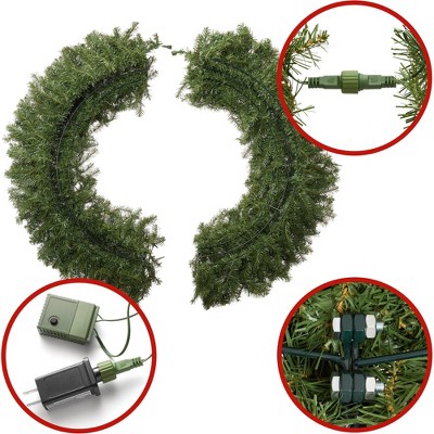 60-Inch Green Pine Pre-Lit Artificial Christmas Wreath