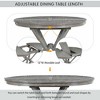 ModernLuxe 5 Piece Extendable Dining Table Set for 4, Farmhouse Dining Set with 4 Upholstered Dining Chairs, Vintage Retro, Brown+Antique White/Grey - 3 of 4