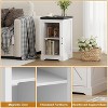 Farmhouse Charging Nightstand - Retro Bedside Table with 2 AC Outlets, 2 USB Ports, Adjustable Shelf & Cord Management, Distressed White - 4 of 4