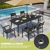 Pellebant 2.1m Patio Dining Table 6-8 People Durable WPC Tabletop Aluminum Frame Indoor/Outdoor Dining Table for Backyards Poolside Gardens - 4 of 4