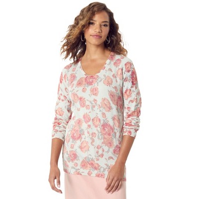 Roaman's Women's Plus Size Shimmer Sweater