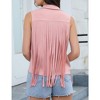 Whizmax Women's Tassel Vest Hippie Faux Suede Rivets Sleeveless Costume Fringe Jacket - 3 of 4