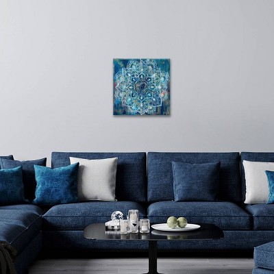 Blue Mandala 12x12 Canvas Wall Art