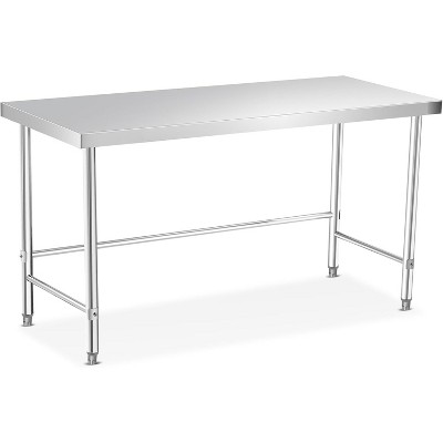 Stainless Steel Work Table with 2-Tier Storage, Adjustable Undershelf, 660LBS NSF Commercial Table for Food Prep, Kitchen, Restaurants, and Home