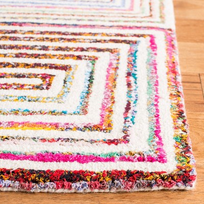 Ivory and Multicolor Hand-Tufted Wool Area Rug 2' x 3'