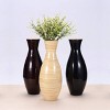 Handcrafted Sustainable Bamboo Vase - Decorative 20-Inch-Tall Teardrop Floor Vase for Silk Plants, Flowers, and Filler Decor by Villacera (Black) - 4 of 4