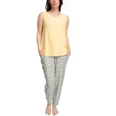 MUK LUKS Womens Chalked Cranberry 2 Piece Pajama Set