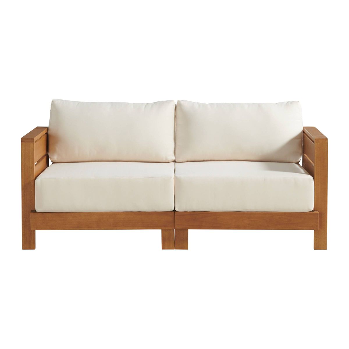 Alaterre Furniture Barton Outdoor Weather Resistant Loveseat with Cushions - thumbnail 4