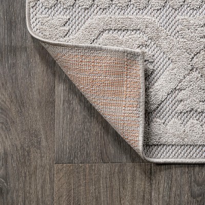 Ivory Geometric Mediterranean Tile 2 x 8 Indoor/Outdoor Runner Rug