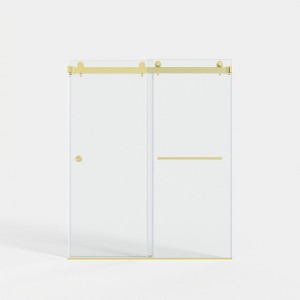 Cesicia 55-59x72 inches Brushed Gold Double Sliding Shower Door - 1 of 4