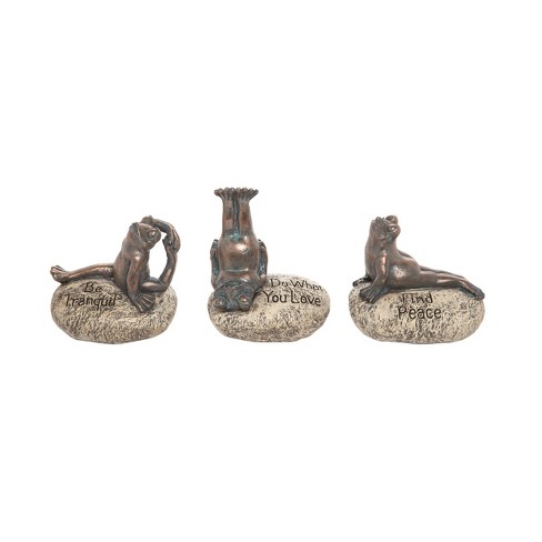 Transpac Resin Inspirational Yoga Frog Figurine Set of 3 Spring Home Decorations - image 1 of 1