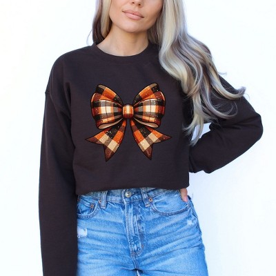 Simply Sage Market Women's Graphic Sweatshirt Coquette Fall Plaid