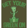 Juniors Womens Marvel Groot St. Patrick's Day Get Your Green On Racerback Tank Top - 2 of 4