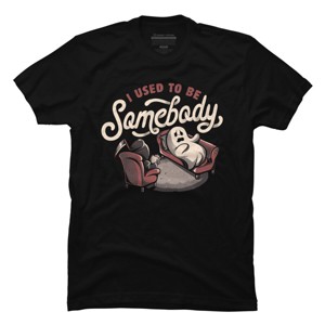 Men's Design By Humans I Used to Be Somebody - Funny Halloween Spooky Ghost Gift By EduEly T-Shirt - 1 of 2