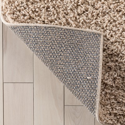 Beige Rectangular Easy Care Shag Rug 36" x 47"