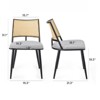 Fontoi Dining Chairs, Mid-Century Modern Dining Chairs Set of 2 with Rattan Backrest and Metal Frame for Kitchen Living Room, Gray, 21.3"*19.3"*31.1" - 2 of 4