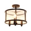 3-Light 13" Industrial Farmhouse Glass/Metallic Accented Semi-flushmount Ceiling Light - Lalia Home - 2 of 4