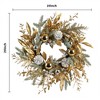 Christmas Wreath for Front Door, 20" Xmas Door Decorations with Warm LED Lights, Pine Cones Christmas Door Wreath - 3 of 4
