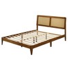 Omax Decor,Liam Wooden Queen size Platform Bed with Rattan Headboard - 3 of 4