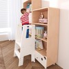 LOVSON Children's Standing Tower, Adjustable Height Wooden Step, Ideal Kids' Kitchen Step Stool, Montessori Stool for Children (White) - 2 of 4