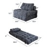 MAXYOYO Corduroy Sofa Bed - Convertible Sleeper Chair with Back Support, Dark Grey - 3 of 4