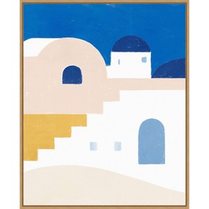 23" x 28" Simple Santorini I by Victoria Barnes Framed Canvas Wall Art Print - Amanti Art - 1 of 4