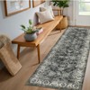Washable Vintage Floral Print Living Room Rugs, Distressed Print Soft Non Slip Bedroom Carpet, Large Stain Resistant Dining Room Rugs - 3 of 4