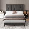 coucheta Bed Frame with Headboard Adjustable, Modern Upholstered Wooden Slat Support, No Box Spring Needed - 3 of 4