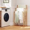 Tangkula 3-Tier Freestanding Towel Rack w/ 3 Hanging Crossbars for Bathroom Natural - 3 of 4