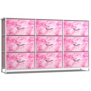 Sorbus 9 Drawers Dresser- Storage Unit with Steel Frame, Wood Top, Fabric Bins - for Bedroom, Closet, Office and more - 1 of 4
