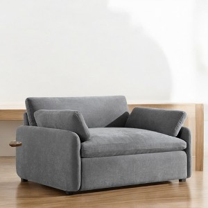 Mshliw 50" Oversized Chenille Single Sofa Chair, Lounge Armchair with Extra-Wide & Deep Seat, Comfy Upholstered Couch with Pillows for Living Room - 1 of 4