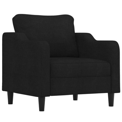 vidaXL Modern Living Room Fabric Sofa Chair - Comfortable Padding with Durable Fabric and Sturdy Metal Frame in Black