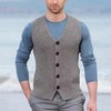 Men's Sweater Vest V-Neck Sleeveless Cardigan Loose Button up Knitted Fall Winter Heavy Knitwear with Pockets S~5XL - 2 of 3