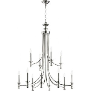 Quorum Lighting Rossington 12-Light Chandelier, Polished Nickel, 31.5W x 37.5H, 60W, Dry Rated - 1 of 1