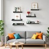 FurnitureR Floating Shelves Wall Mounted Set of 6, Wood Storage Display Ledge Shelves for Bathroom, Bedroom, Living Room, Kitchen, Office, Black - 3 of 4