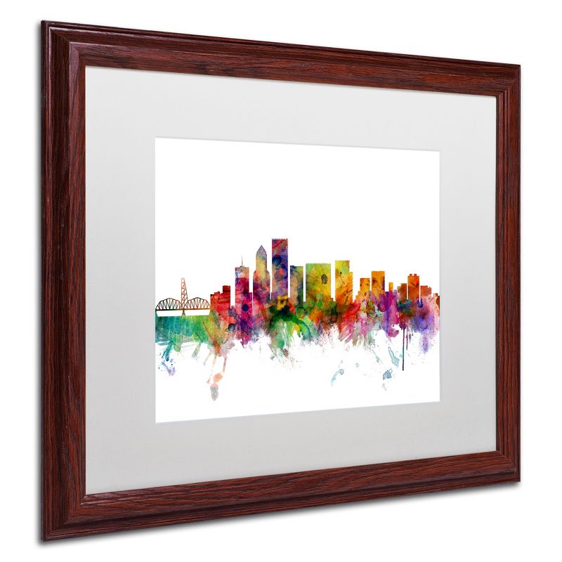Trademark Fine Art -Michael Tompsett 'Portland Oregon Skyline' Matted Framed Art, 1 of 5