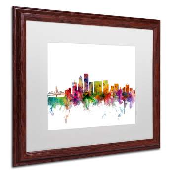 Trademark Fine Art -Michael Tompsett 'Portland Oregon Skyline' Matted Framed Art