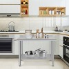 Stainless Steel Work Table, NSF Commercial Grade, Adjustable Shelf, Silver - 2 of 4