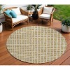 Gold And Beige Geometric Washable Indoor Outdoor Area Rug - 2 of 4