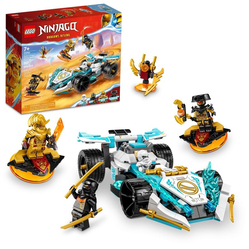LEGO NINJAGO Zane&#39;s Dragon Power Spinjitzu Race Car Building Toy 71791, 1 of 8