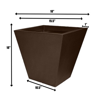 Espresso Square Tapered Midland Garden Planter, 18-Inch