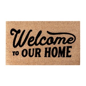 A1HC Natural Coir Flocked Door mat with Heavy Duty Non-Slip PVC Backing, Low-Profile Durable Doormat - 1 of 4