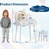 Bear-Shaped Kids Vanity Set with Lights, Wooden Makeup Desk & Stool, Princess Toddler Play Vanity Table for Bedroom, Perfect for Little Girls - 3 of 4