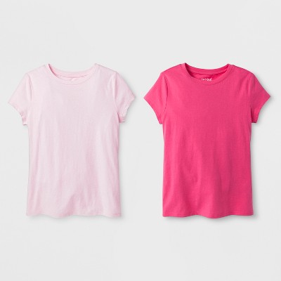 Girls' 2pk Solid Short Sleeve T-Shirt - Cat & Jack™