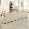 Modern 132" Corduroy U-Shaped Sectional Sofa with 2 Storage Ottomans, Cup Holders & Phone Holder - 3 of 4